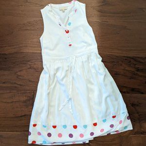 ModCloth White Dress with Polka Dots, size XXS